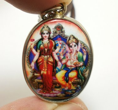 LAKSHMI LAXMI DEVI GODDESS LORD GANESHA GANESH SUCCESS GOD HINDU LOCKET NECKLACE
