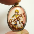 MAA SARASWATI DEVI OF BRAHMA BLESSED WISDOM LUCKY SUCCESS HEALING GODDESS LOCKET