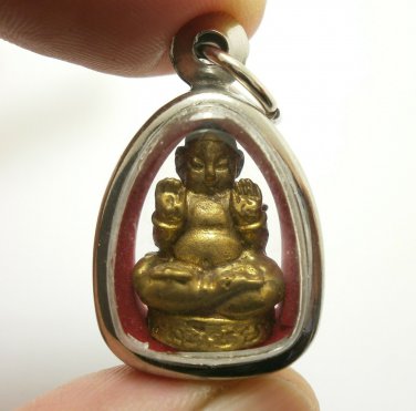 GUMAN KUMAN THONG BLESS 1980s THAI MAGIC AMULET LUCKY MONEY WIN GAMBLE PENDANT