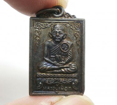 LP PUEK SMALL COIN LP SOMPOP BLESSED 1964 THAI RARE MAGIC BUDDHA AMULET PENDANT
