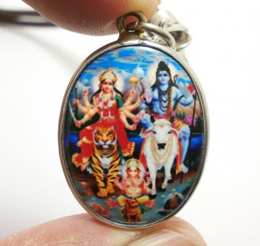 LORD SHIVA MAA UMA PARVATI GANESHA GOD FAMILY BLESSED OM PENDANT GANESH NECKLACE