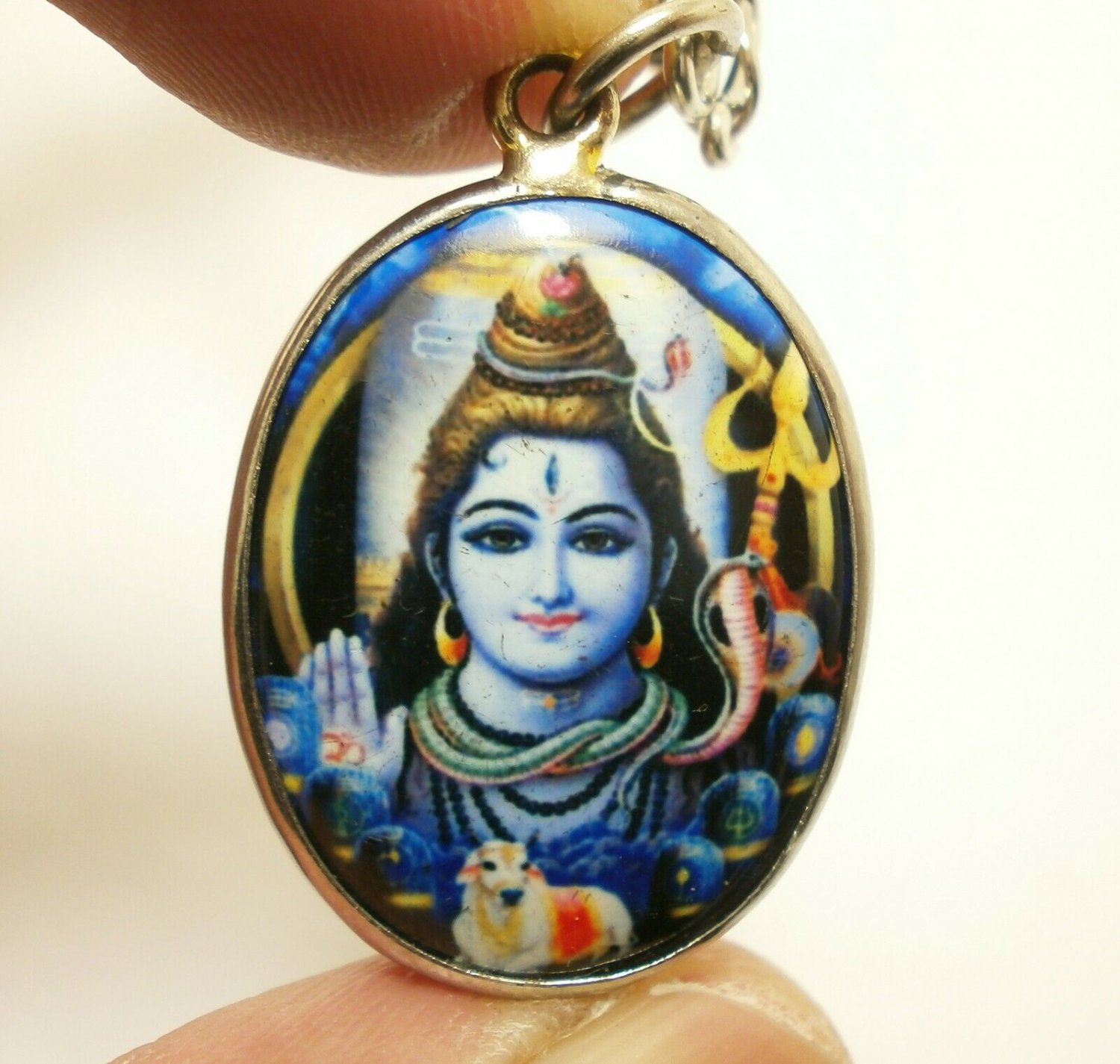 LORD SHIVA MAHADEV OM MAHADEVA GOD SIVA RUDRA BLESS 1980s HINDU LOCKET ...