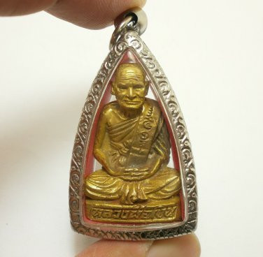 LP NGERN PENDANT REAL THAI BUDDHA AMULET BLESS 1997 LUCKY RICH MAGIC CHARM GIFT