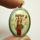 TRIDEVI LAXMI SARASWATI PARVATI SHAKTI HINDU GODDESS AMULET OM TRISHAKTI PENDANT
