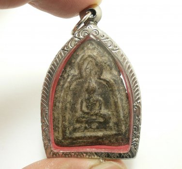 LP BOON BIG AMULET BUDDHA IN MAGIC BELL BLESSED 1920s ANTIQUE THAI REAL PENDANT