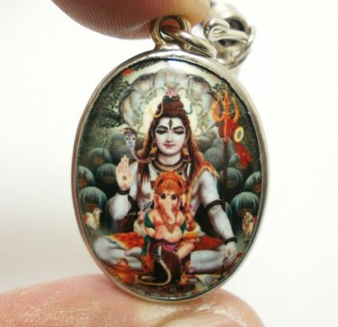 LORD SHIVA & GANESHA GOD BLESSED OM MAHADEV PENDANT SIVA GANESH LOCKET NECKLACE