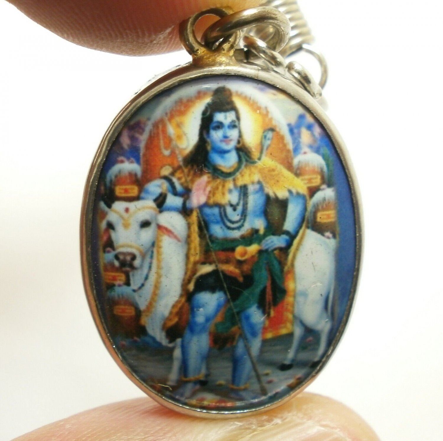 Lord Shiva Mahadev Om Nonthi Pendant Bless 1980s Mahadeva God Siva 