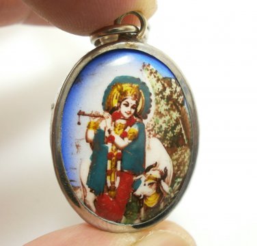 KRISHNA SUPREME GOD OF COMPASSION TENDERNESS & LOVE BLESS PENDANT AMULET LOCKET