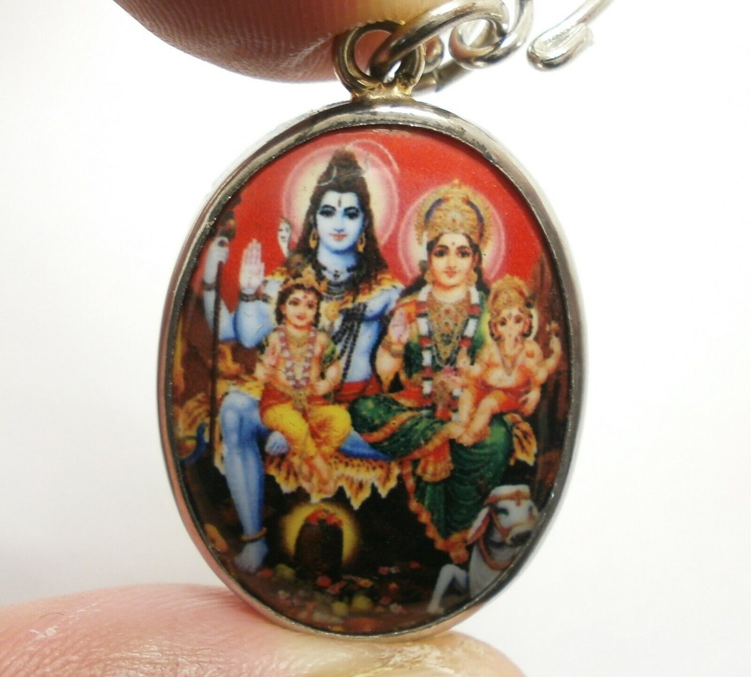 LORD SHIVA PARVATI SKANDA MURUGAN GANESHA GOD FAMILY BLESSED OM PENDANT ...