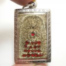 PHRA SOMDEJ RED STONE IRON POWDER BLESSED IN 1967 WAT RAKANG THAI BUDDHA AMULET