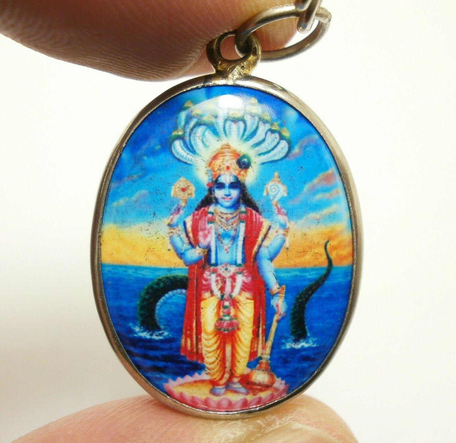 LORD VISHNU THE PRESERVER GOD DEITY HINDU MIRACLE AMULET PENDANT ...