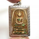 PHRA SOMDEJ GREEN STONE TAKRUT BLESS 1967 WAT RAKANG THAI BUDDHA AMULET PENDANT
