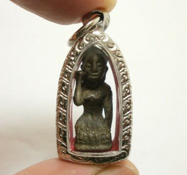 NANGKWAK LP TUB BLESSED 1930S LADY CALL MONEY FORTUNE THAI BUDDHA AMULET PENDANT