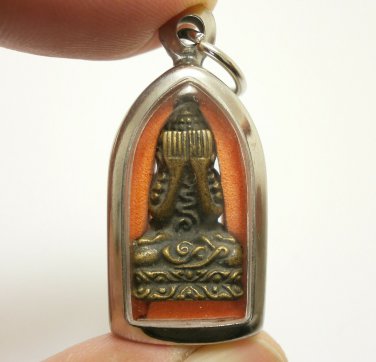 PHRA PIDTA PITTA CLOSE EYES BUDDHA BLEESED 1980S MAGIC YANT METAL AMULET PENDANT