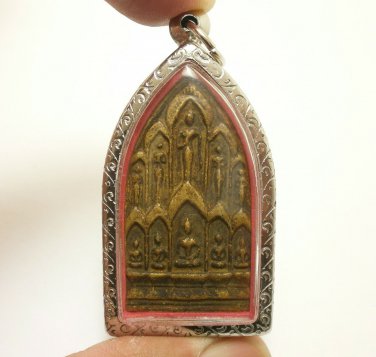 LP NGERN WAT DONYAIHOM PHRA SIBTUD BLESSED 1969 LUCKY METAL AMULET RARE PENDANT
