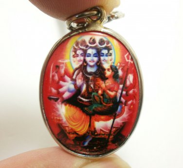 LORD SHIVA MAHADEV 5 FACES PANCHANA OM MAHADEVA GOD SIVA HINDU LOCKET NECKLACE