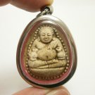 PRA SANGKAJAI HAPPY SMILE BUDDHA REAL BLESS THAI AMULET PENDANT LUCKY RICH MONEY