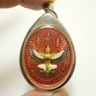 RED GARUDA PHAYA KRUT PHRA RAHU OM JUN THAI BLESS AMULET MAGIC PROTECTION LOCKET