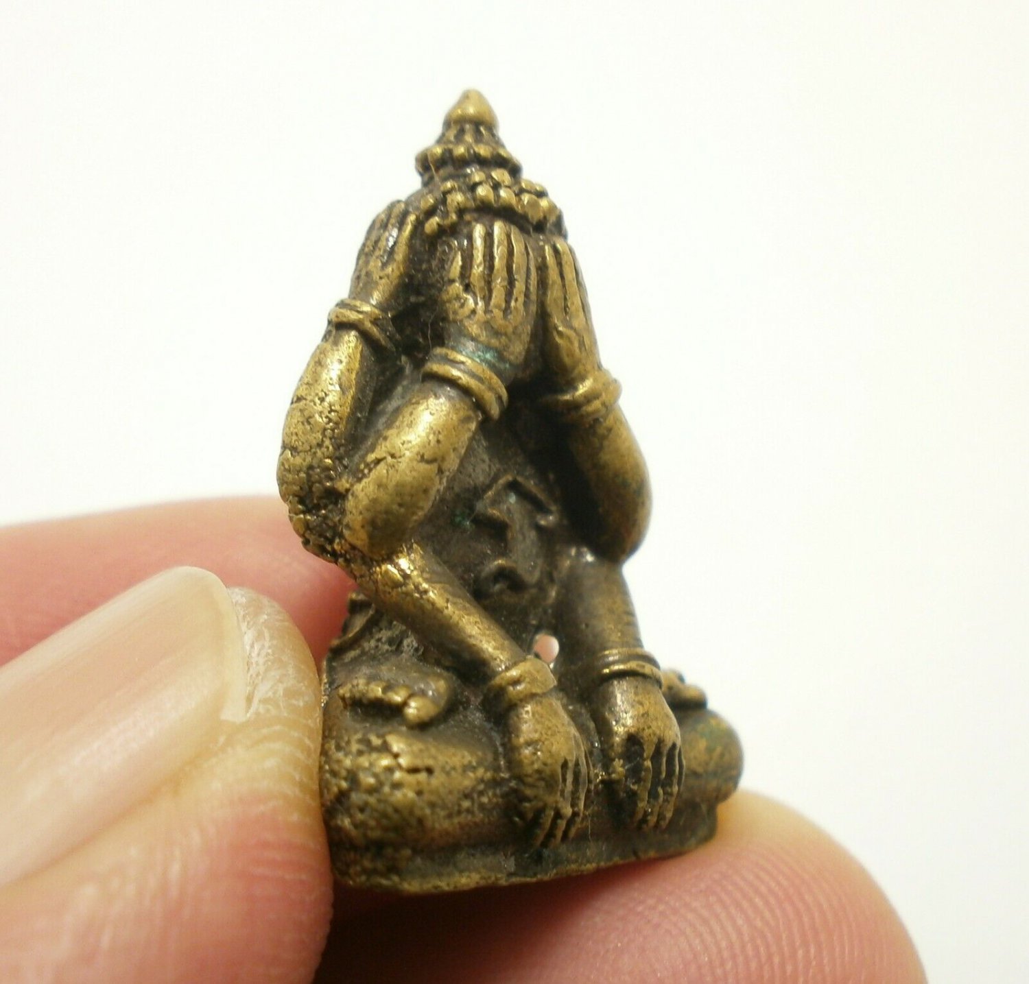 PHRA PIDTAWAN MINI FIGURINE STATUE THAI BUDDHA MAGIC AMULET CLOSE EYES ...