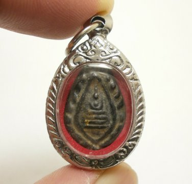 LORD BUDDHA SAMADHI IN SACRED LEAF BLESSED IN 1930s AMULET LUCKY LIFE PROTECTION