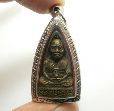 LP TUAD BLESS 1963 WAT PAKOH THUAD THAI STRONG PROTECTION BUDDHA AMULET PENDANT