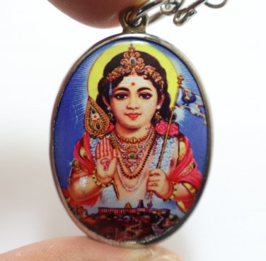 BABY SKANDA LORD MURUGAN BIG PENDANT MURUGA KARTIKEYA HINDU GOD OF WAR NECKLACE
