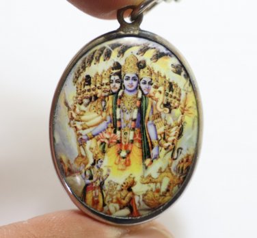 VISHVARUPA BIG PENDANT UNIVERSAL OMNI FORM OF GOD DEITY VISHNU HINDU AUM AMULET