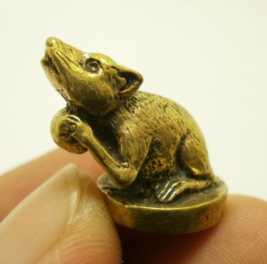 MUSHIKA MINI STATUE FIGURINE MOUSE MOUNT RAT OF LORD GANESHA SUCCESS GOD AMULET