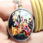 LORD SHIVA PARVATI GANESHA BIG PENDANT GOD SIVA FAMILY OM VISHNU BLESSING LOCKET