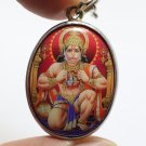 LORD HANUMAN OPEN CHEST SHOW RAMA SITA IN HEART RAMAYANA DEVOTEES OM AUM PENDANT