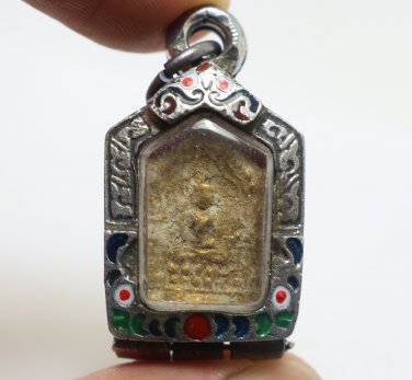 LP TIM BLESS 1971 KHUNPAEN PRAI KUMAN THAI BUDDHA MAGIC TAKRUT AMULET PENDANT 3