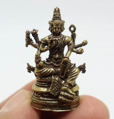 PHRA PHROM MINI BRASS AMULET BLESSED LORD BRAHMA GOD OF CREATION HINDU TRIMURTI
