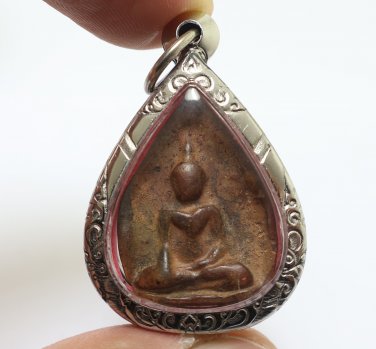 RED PHRA NANG KAMPANG GLEEPBUA BUDDHA AMULET PENDANT THAI MAGIC BLESSED ANTIQUE