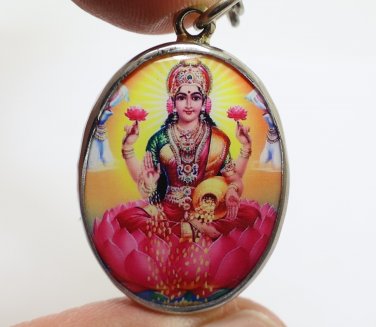 MAA LAKSHMI LAXMI DEVI HINDU GODDESS RICH LUCKY BLESSED PENDANT ENERGIZED AMULET