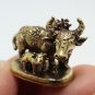 COW AND CALF MINI BRASS AMULET BLESSED STATUE STRONG PROTECTION LUCKY FIGURINE