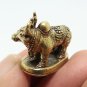 COW AND CALF MINI BRASS AMULET BLESSED STATUE STRONG PROTECTION LUCKY FIGURINE