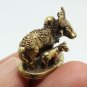 COW AND CALF MINI BRASS AMULET BLESSED STATUE STRONG PROTECTION LUCKY FIGURINE