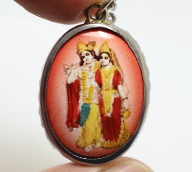 RADHA KRISHNA SUPREME GOD GODDESS OF COMPASSION TENDERNESS OM FUJII KAZE PENDANT