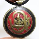 LORD GANESHA OM TIBET VINTAGE GOD PENDANT TURQUOISE BLESSED HINDU MANTRA TIBETAN