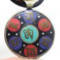 LORD GANESHA OM TIBET VINTAGE GOD PENDANT TURQUOISE BLESSED HINDU MANTRA TIBETAN