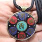 LORD GANESHA OM TIBET VINTAGE GOD PENDANT TURQUOISE BLESSED HINDU MANTRA TIBETAN