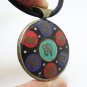 LORD GANESHA OM TIBET VINTAGE GOD PENDANT TURQUOISE BLESSED HINDU MANTRA TIBETAN