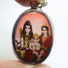LORD SHIVA MAA PARVATI GANESHA GOD FAMILY BLESSED OM AUM PENDANT SIVA UMA GANESH