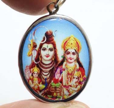 LORD SHIVA MAA PARVATI SKANDA GANESHA GOD FAMILY BLESSED OM PENDANT SIVA  GANESH