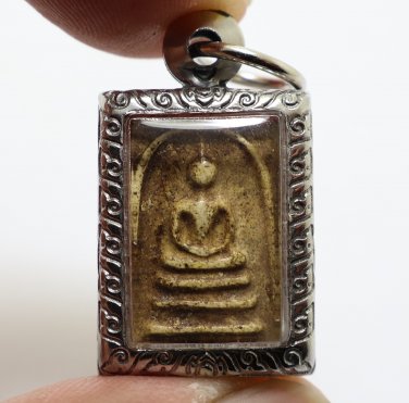 SMALL PHRA SOMDEJ RAKANG BLESS 1962 BACK AJAN TOH TEACH KING RAMA5 THAI AMULET 5
