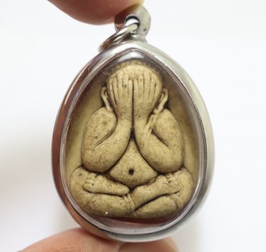 PHRA PIDTA JUMBO LP PAE 1988 PITTA CLOSE EYE BUDDHA THAI PROTECTION MAGIC AMULET
