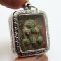 PHRA PIDTA GRADUK PHII GREEN AMULET 1942 CLOSE EYES BUDDHA THAI ANTIQUE PENDANT