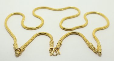 GOLD PLATED MICRON NECKLACE FOR 3 BUDDHA PENDANT 26 INCHES THICK & STRONG STRING