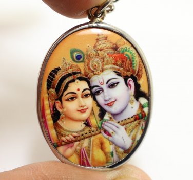 RADHA KRISHNA BIG PENDANT SUPREME GOD GODDESS COMPASSION TENDERNESS LOVE AMULET