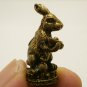 TINY LUCKY RABBIT HOLD MONEY THAI MINI FIGURINE STATUE BLESS AMULET MAGIC BUNNY